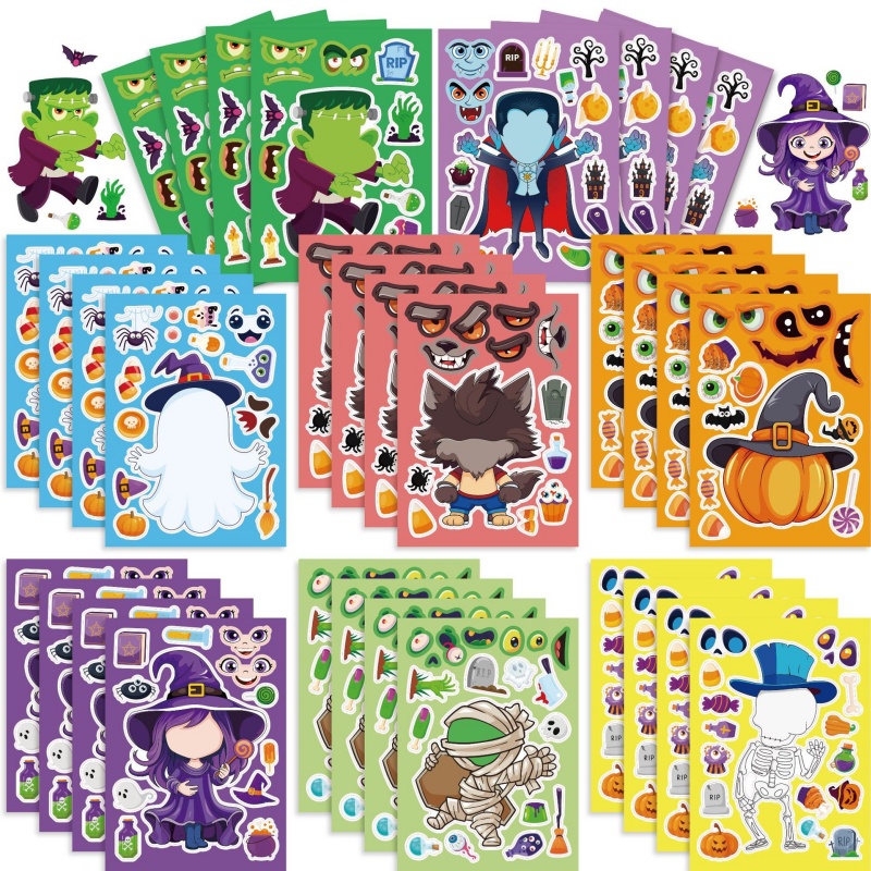 Halloween Party Games Stickers - Kids Zombie Toys 评论和价格