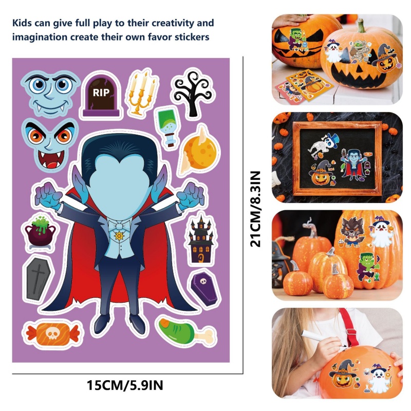 Halloween Party Games Stickers - Kids Zombie Toys 评论和价格
