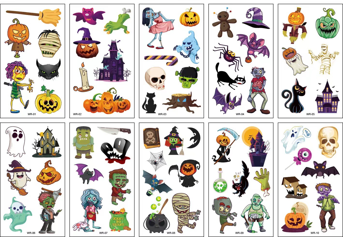 10 Sheets Halloween Pumpkins Z - Kids Zombie Toys 评论和价格